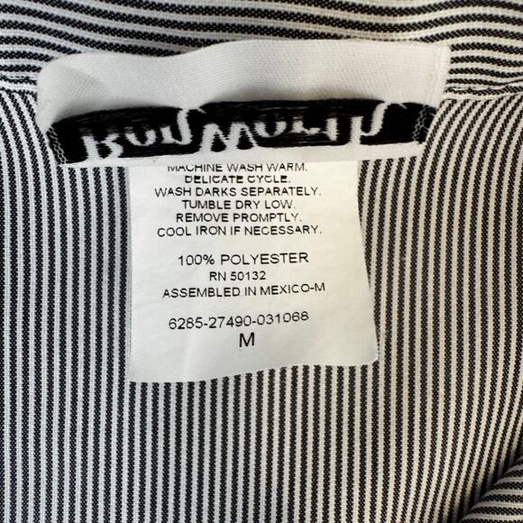 BonWorth sz MEDIUM vintage embroidered lighthouse striped button up shirt - Picture 10 of 10
